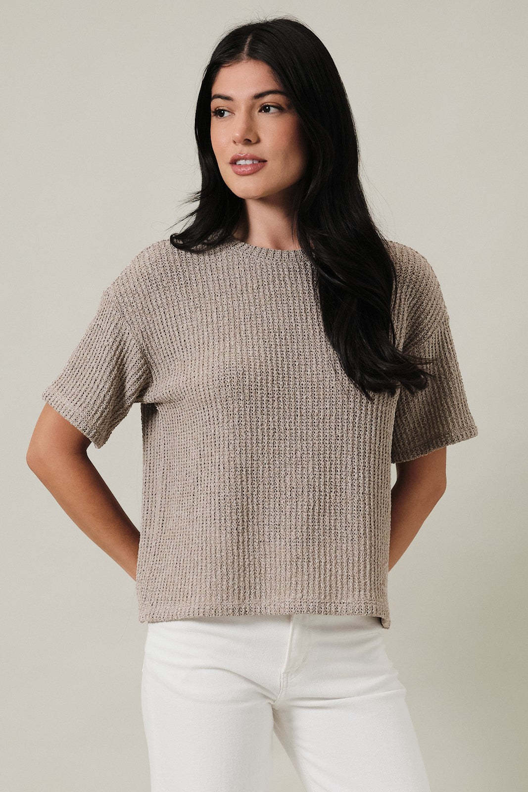 Boucle Drop Shoulder Top