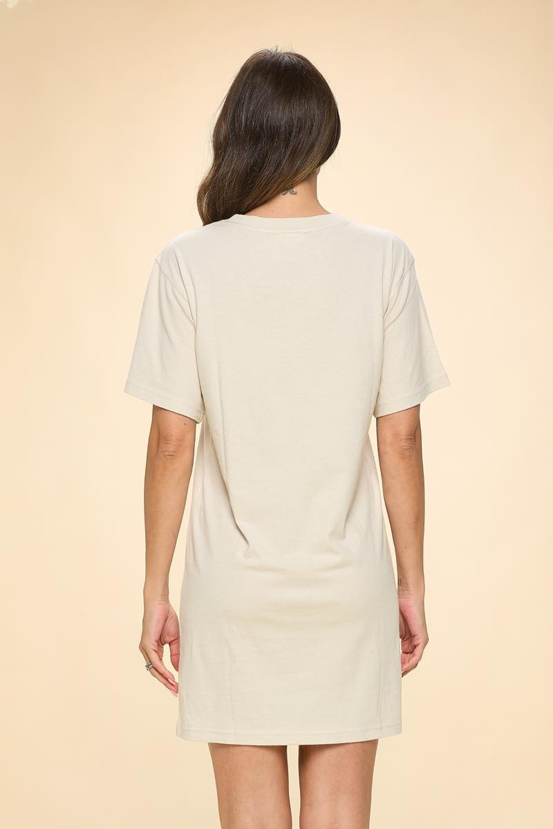 Quilted Cowboy Boots Graphic T-Shirt Dress