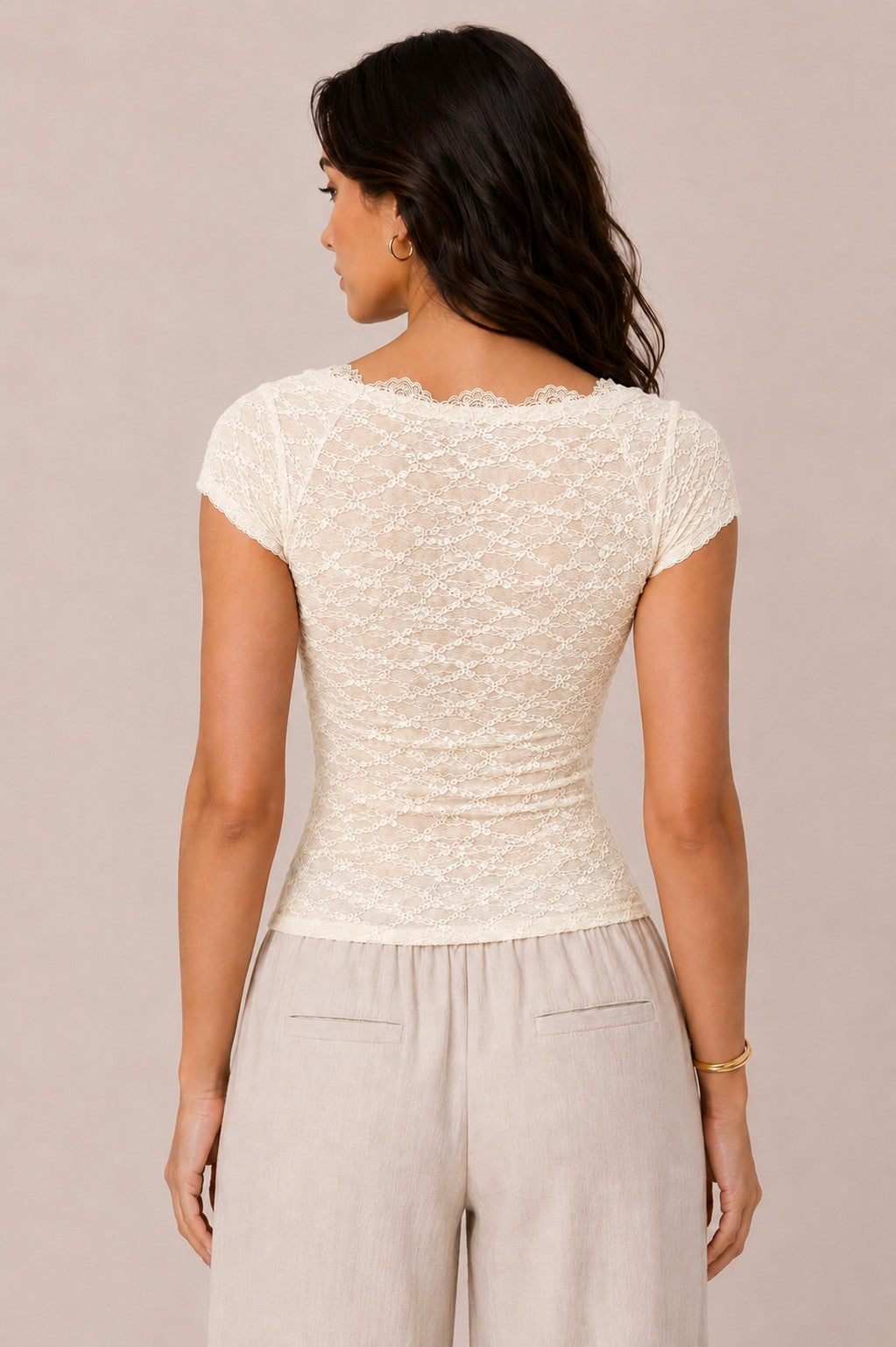 Floral Lace Henley Top