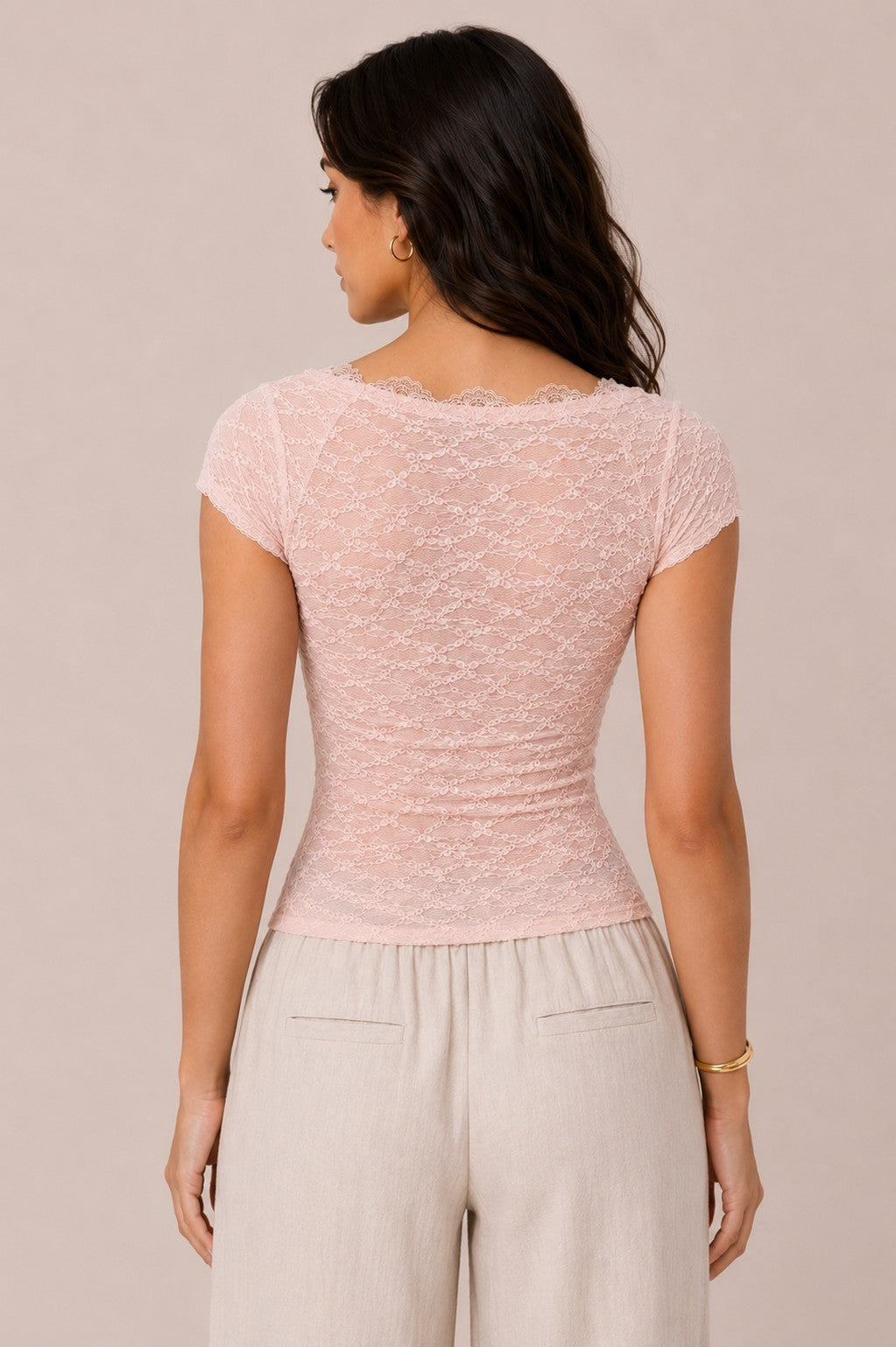 Floral Lace Henley Top