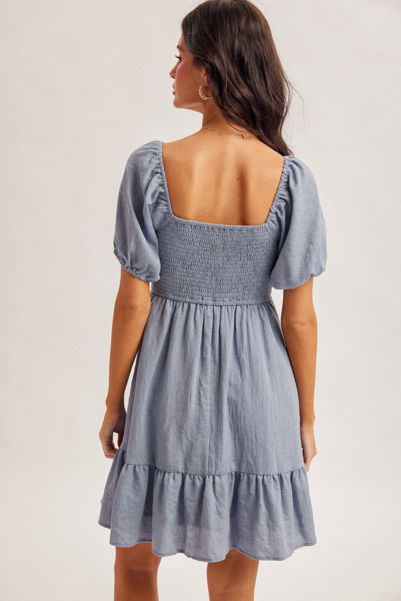 Lace Ruffle Babydoll Mini Dress