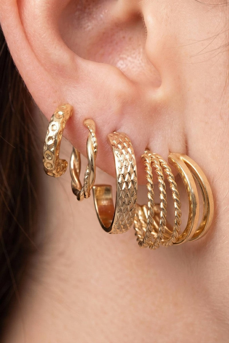 Mixed Hoop Earring Set