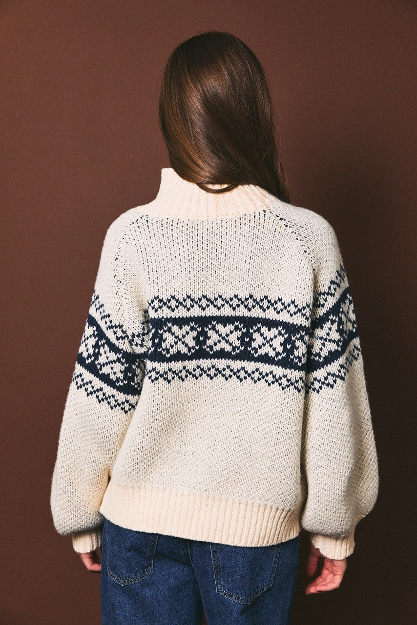 Fair Isle Zip Sweater Jacket