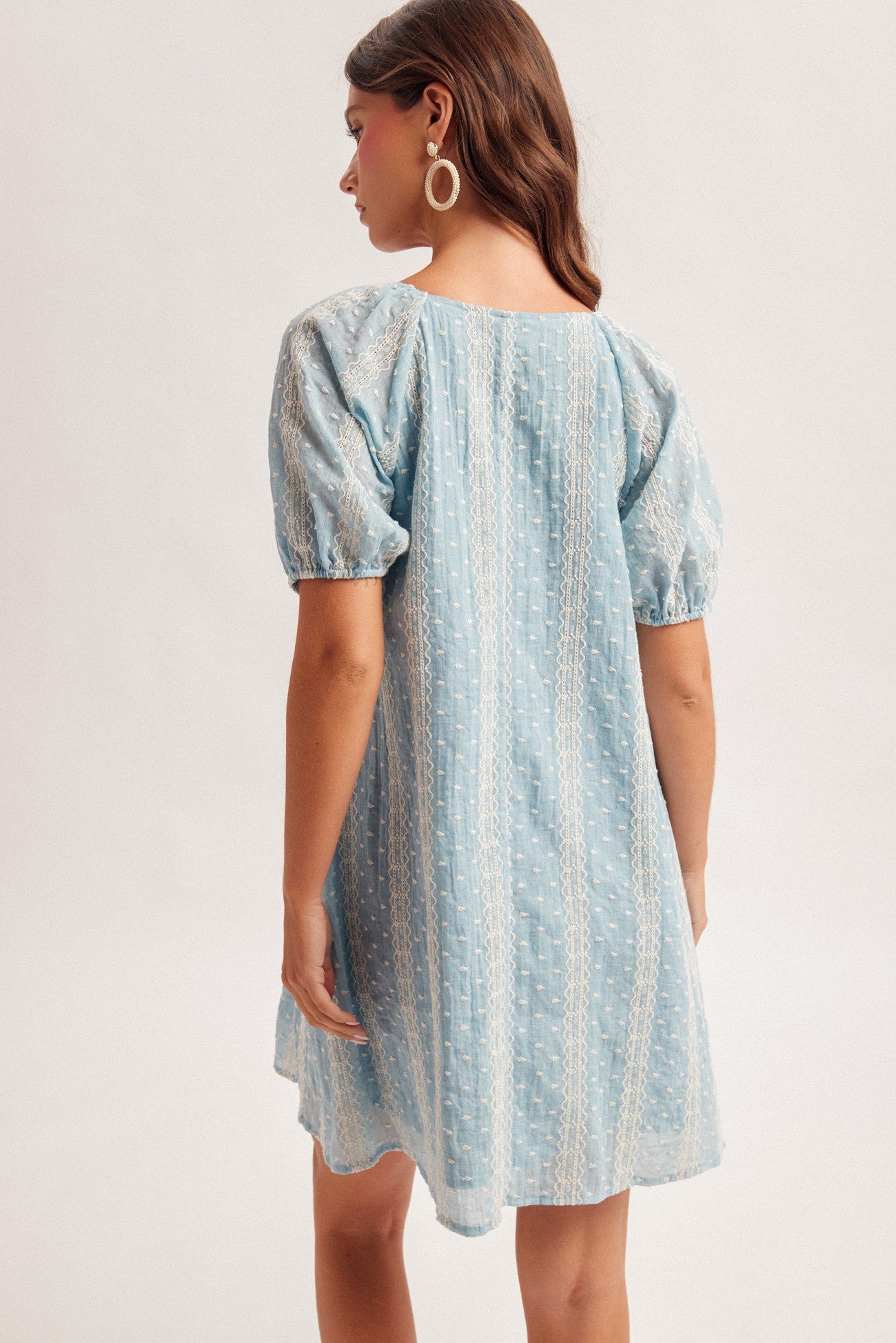 Lace Detail Babydoll Mini Dress