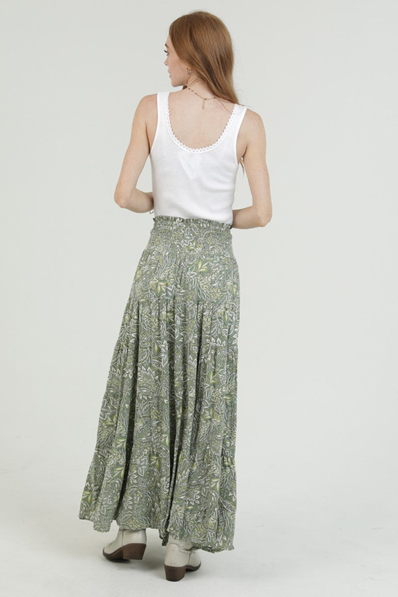 Floral Tiered Maxi Skirt