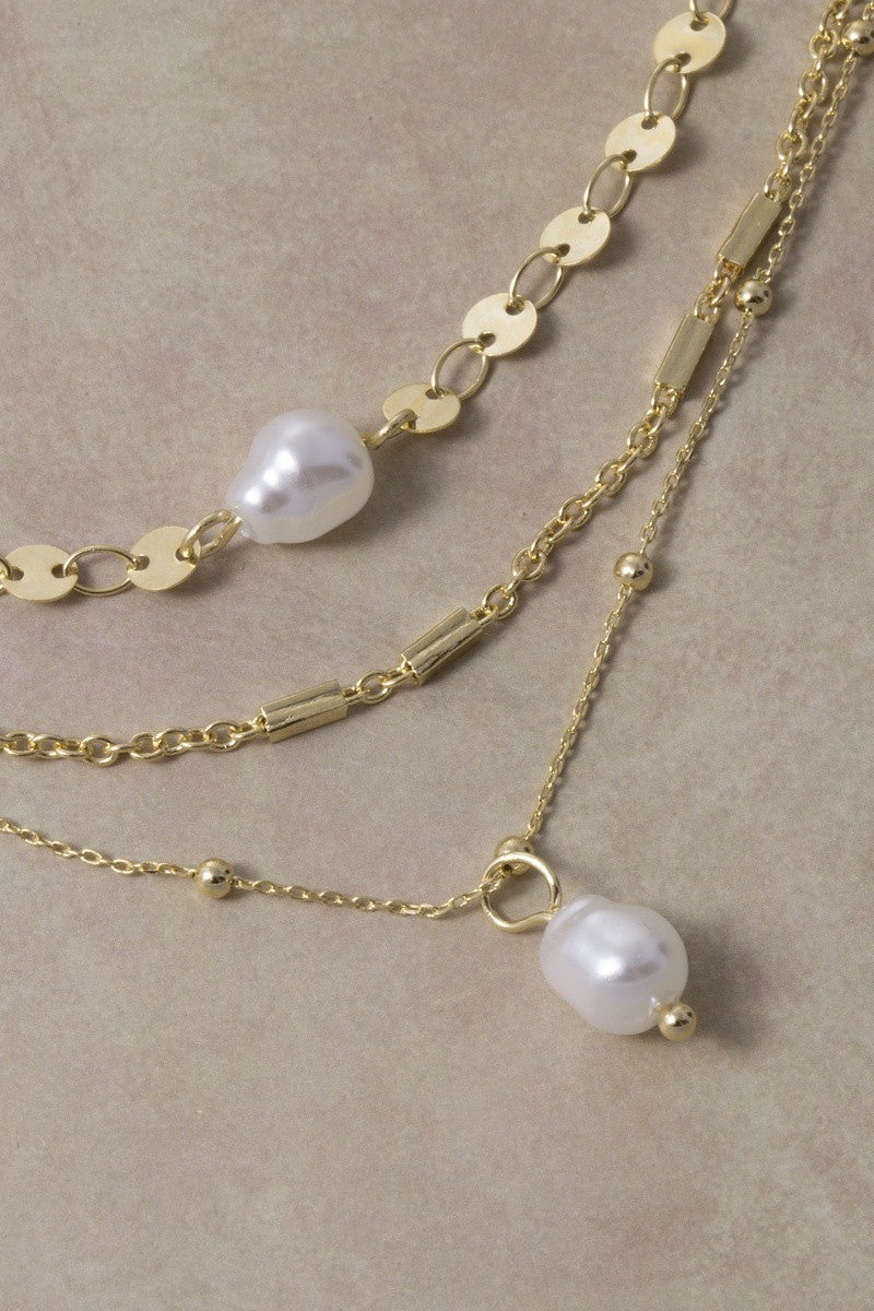 Layered Baroque Pearl Necklace