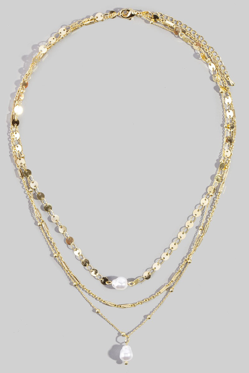 Layered Baroque Pearl Necklace