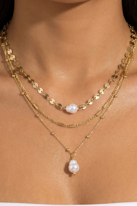 Layered Baroque Pearl Necklace