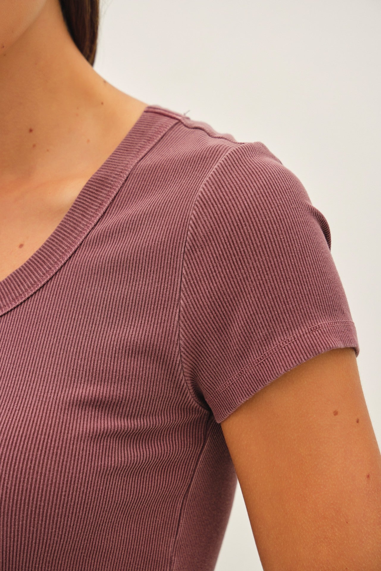 Ribbed Scoop Neck Baby Tee