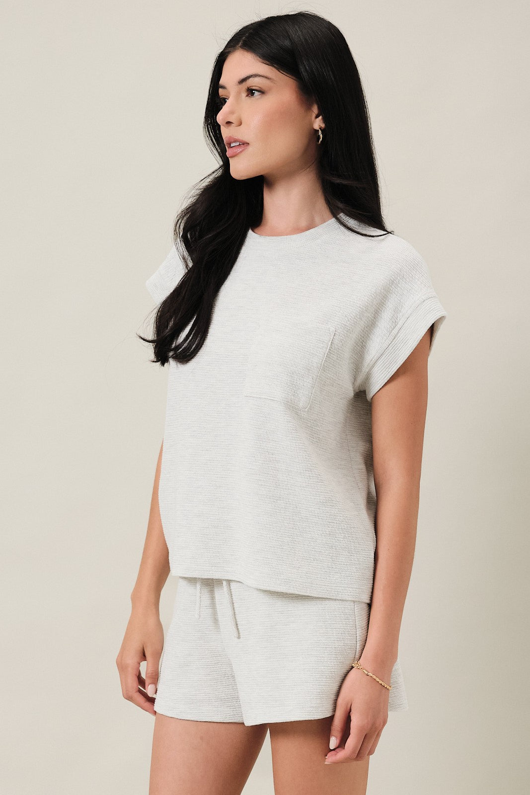 Pocket Cuffed Sleeve Tee