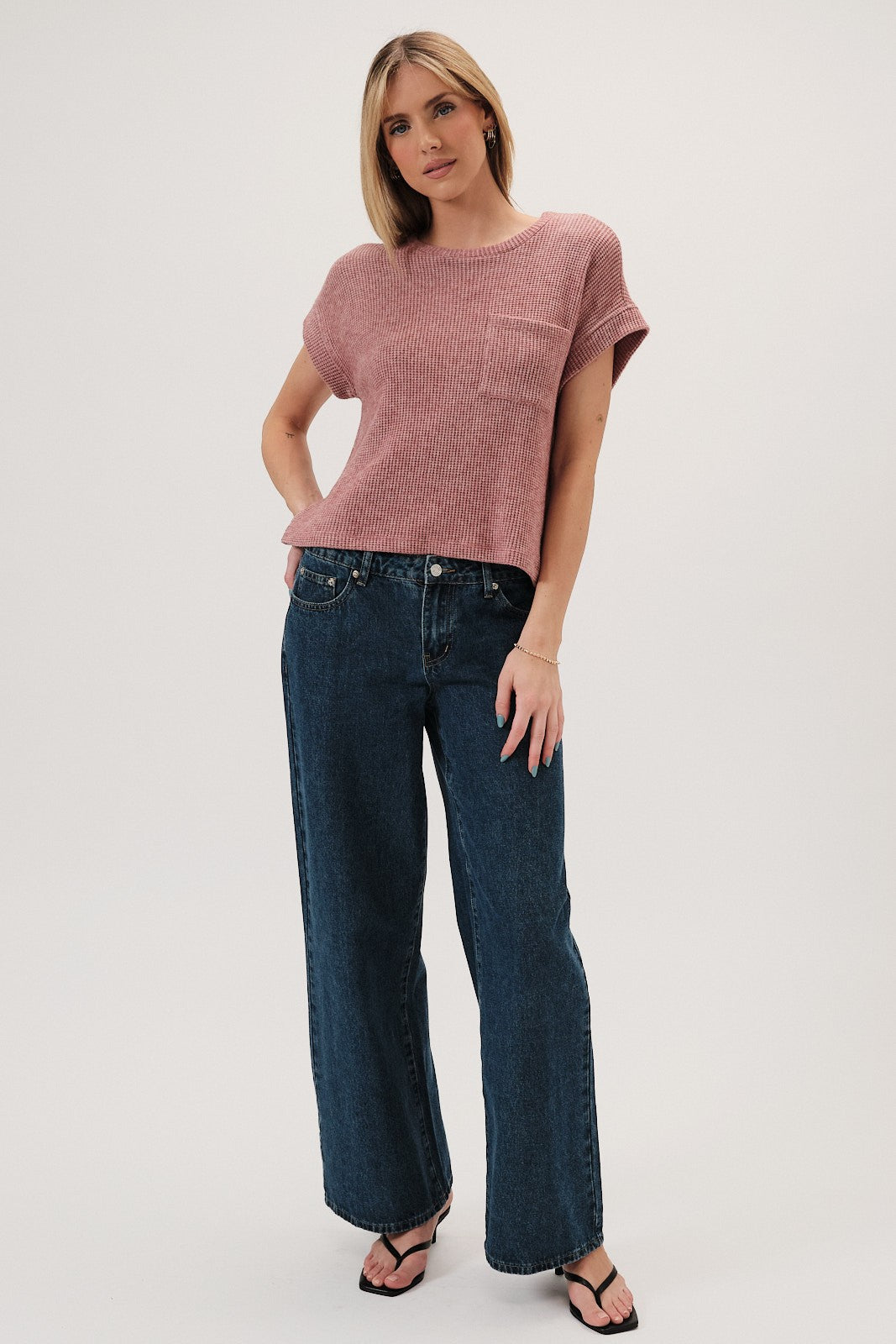 Pocket Cuffed Sleeve Tee