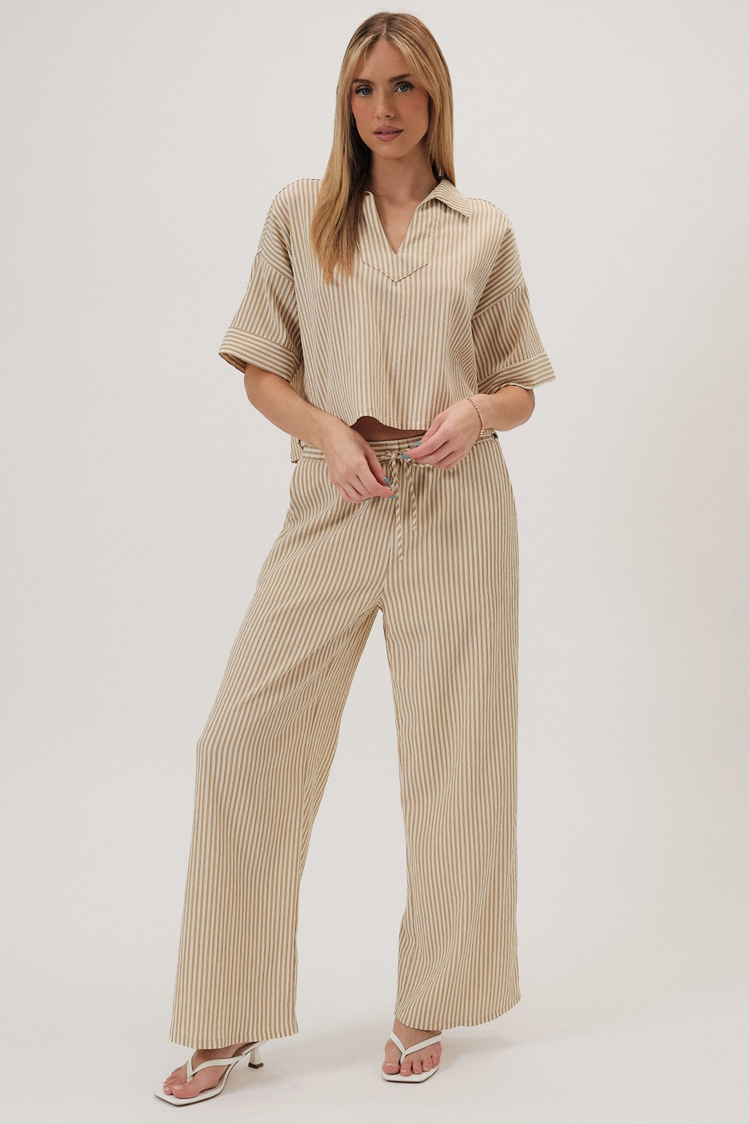 Drawstring Elastic Waist Pants