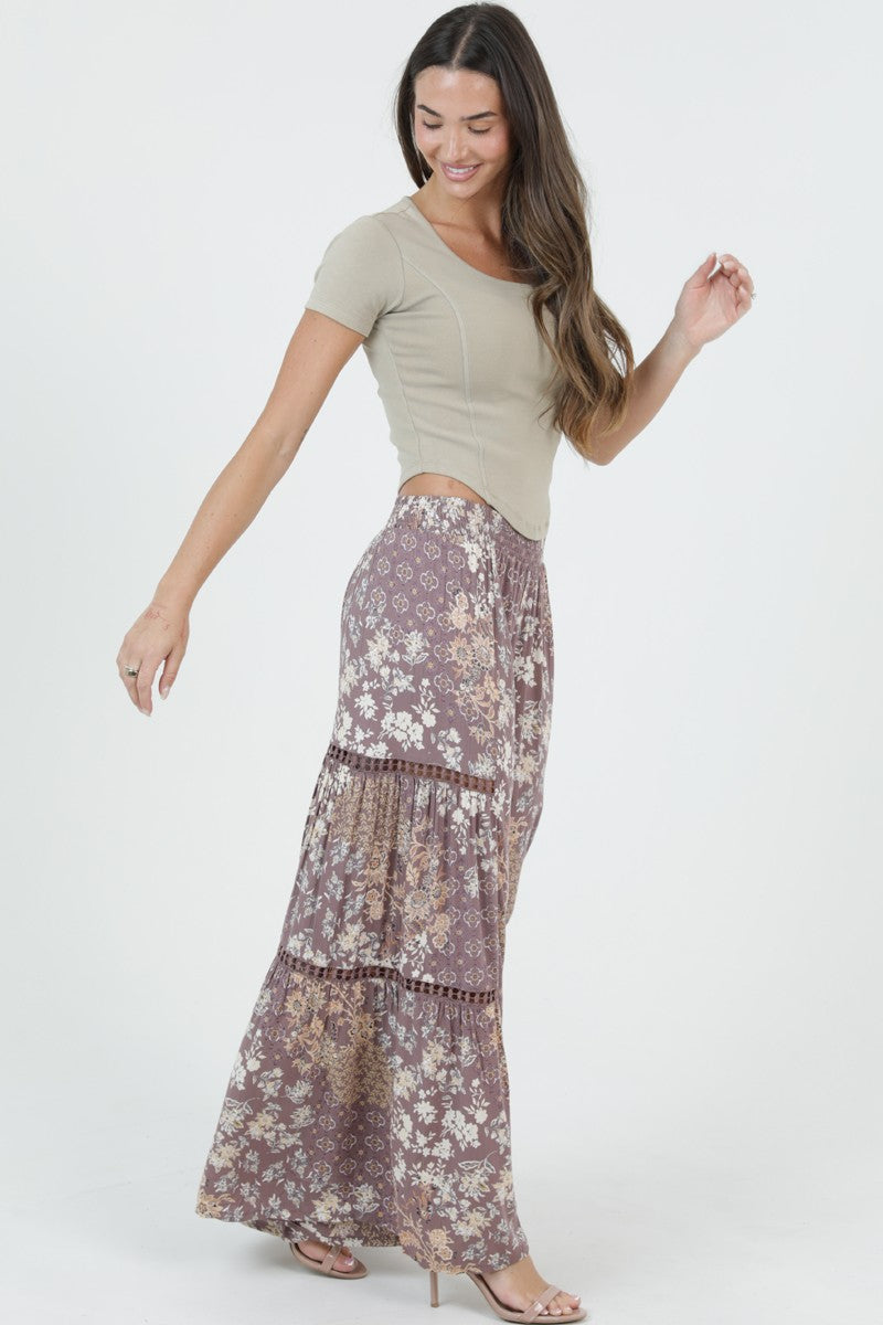 Boho Floral Wide Leg Pants