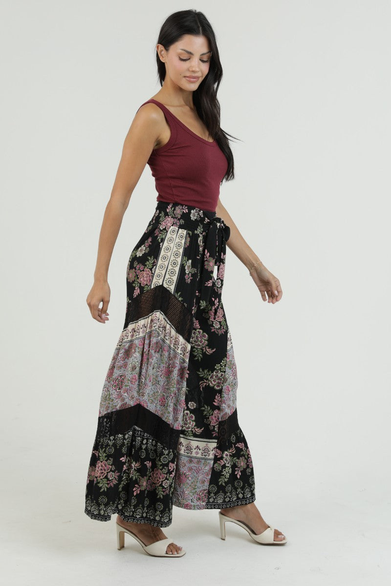 Floral Patchwork Palazzo Pants