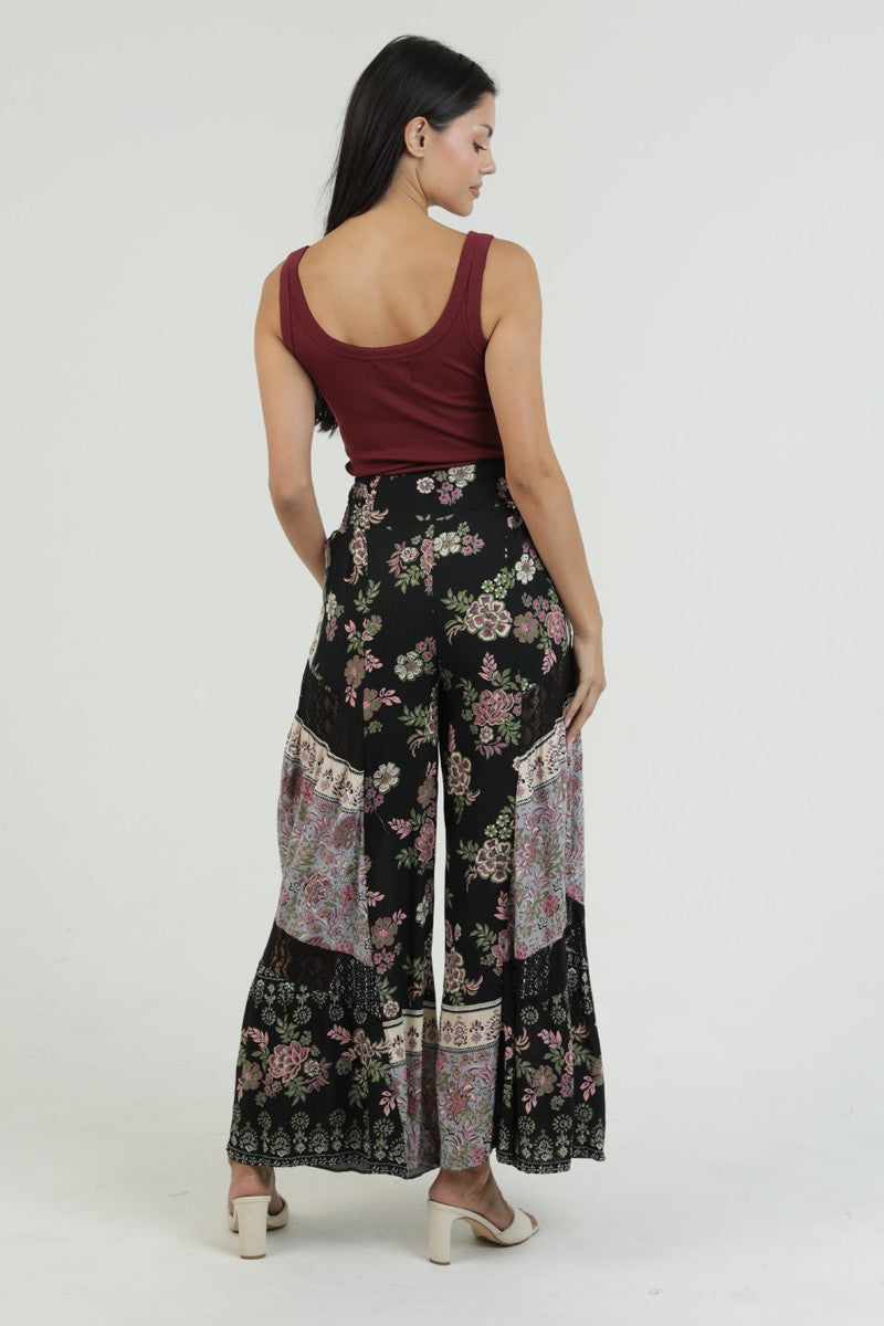Floral Patchwork Palazzo Pants