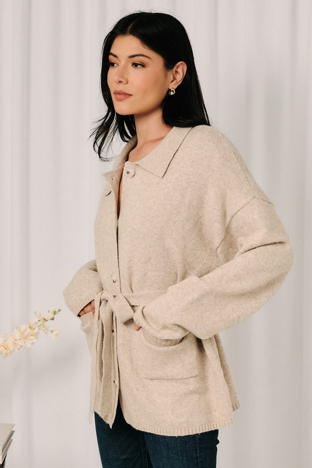 Classic V-Neck Knit Cardigan