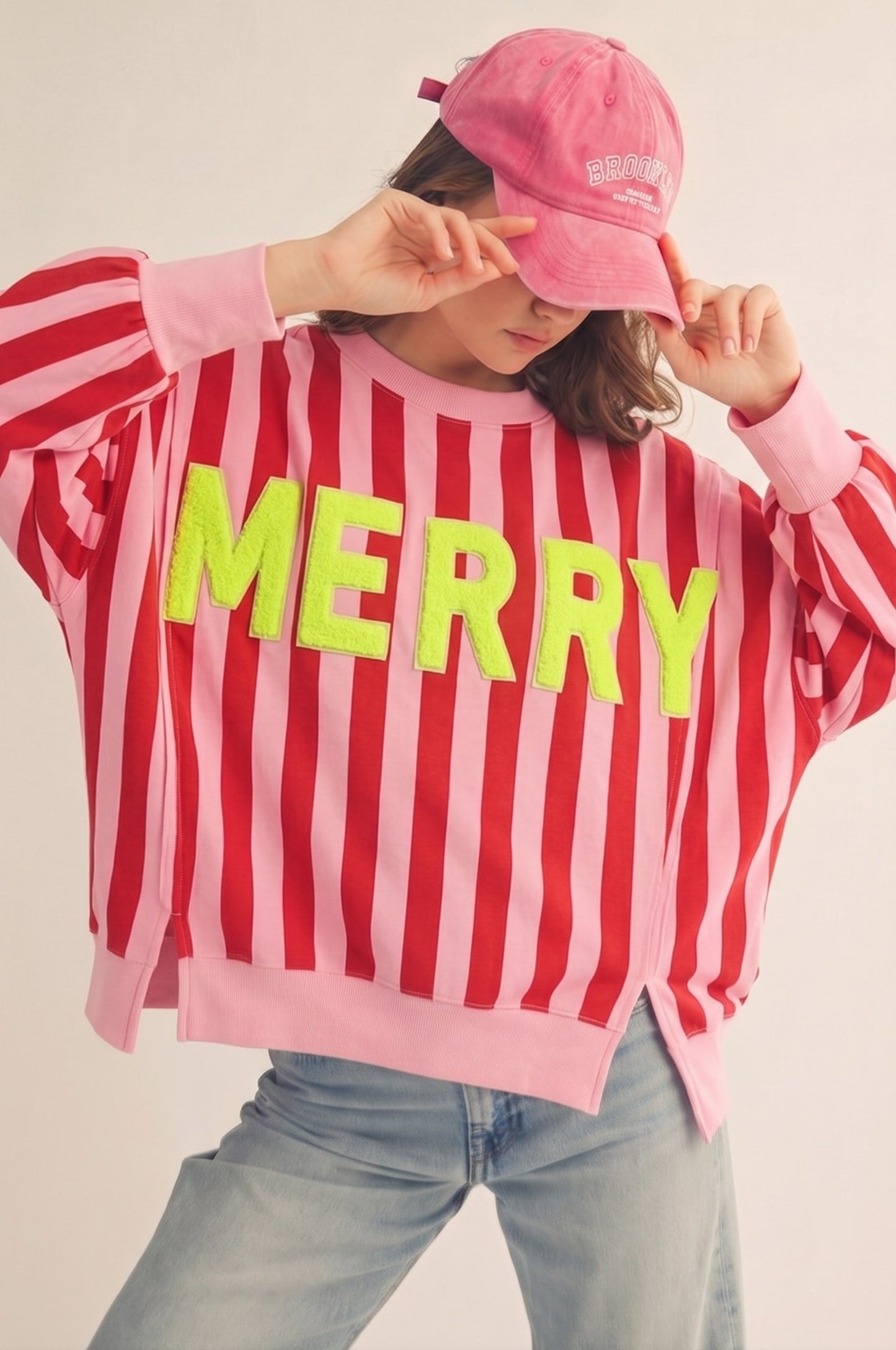 Merry Chenille Striped Sweatshirt