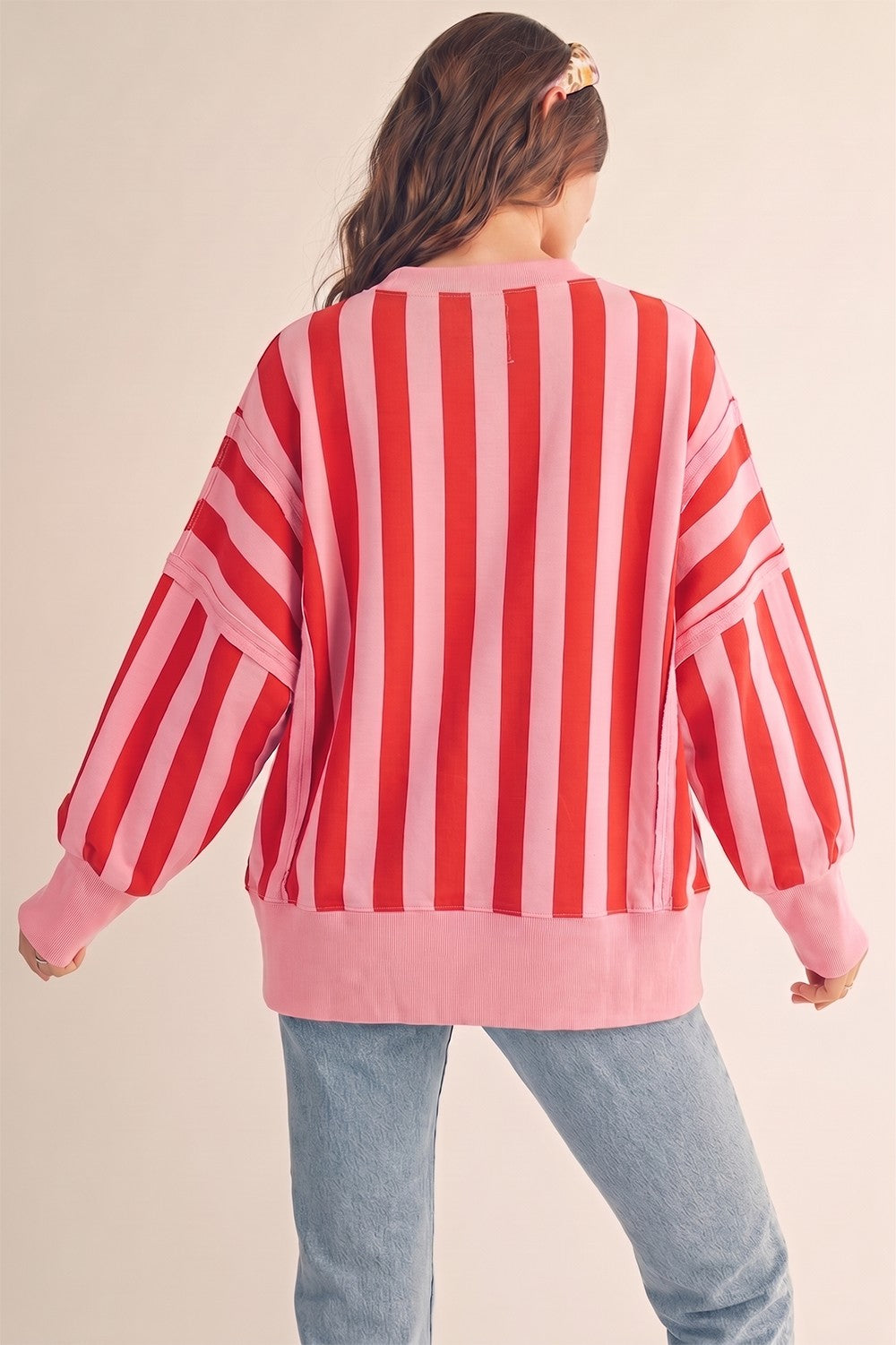 Merry Chenille Striped Sweatshirt