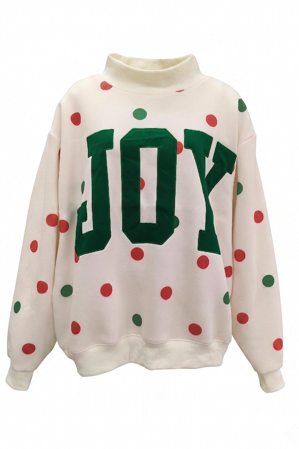 JOY Polka Dot Applique Mockneck