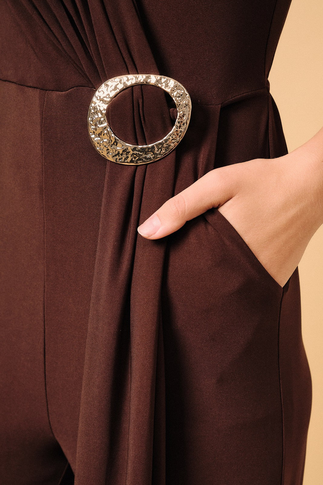 Gold Hardware Draped Jumpsuit