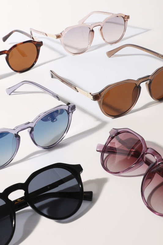Semi-Transparent Round Fashion Sunglasses- ASSORTED!