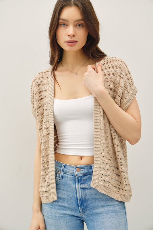 Boho Chic Crochet Knit Open Caridgan