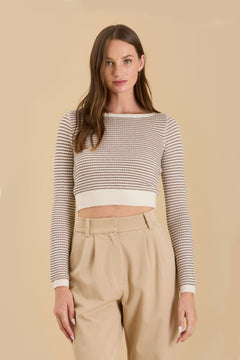 Oh Happy Days Striped Crop Sweater