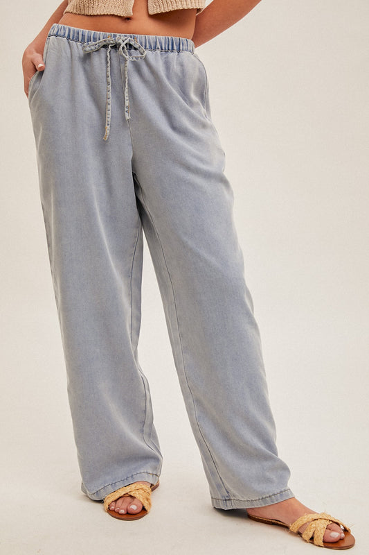 Chasing Calm Denim Wide Leg Pants