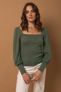 Effortless Serenity Puff Sleeve Rib Top- 2 Colors!