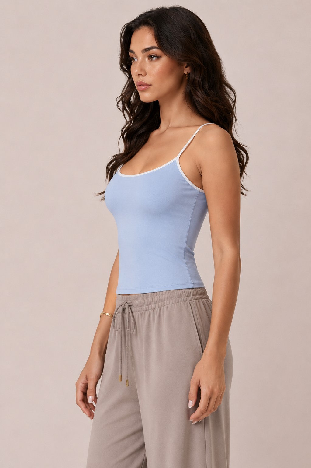 Contrast Trim Fitted Cami
