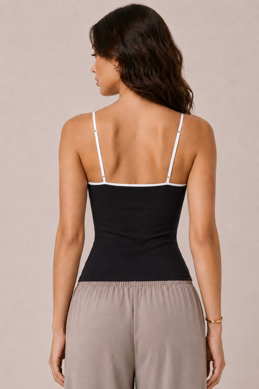 Contrast Trim Fitted Cami