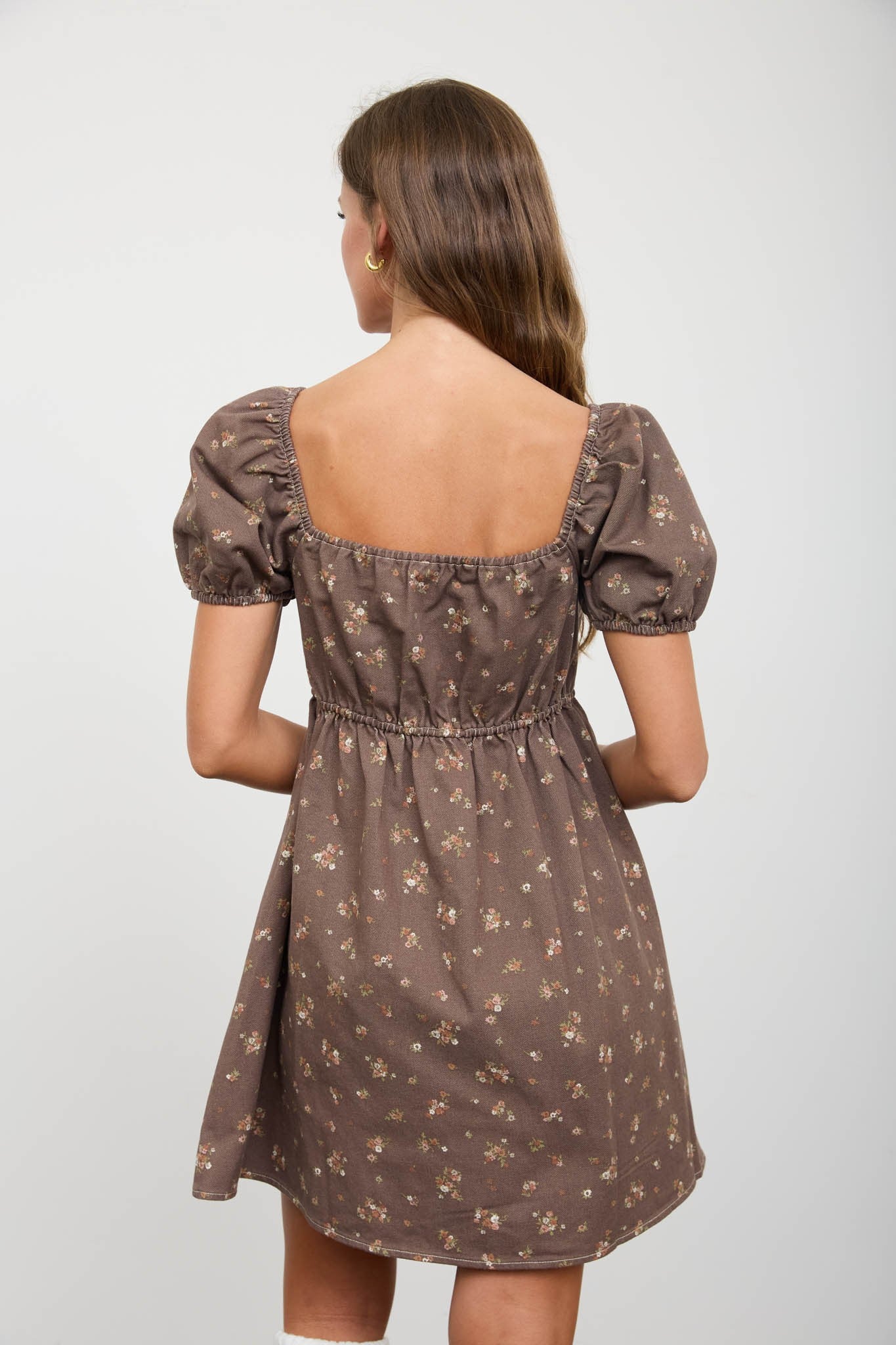 Ditsy Floral Tie Front Mini Dress