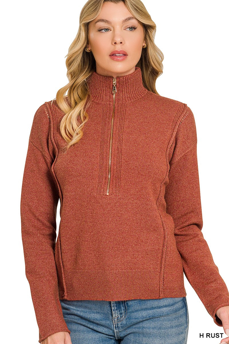 Viscose Half Zip Sweater