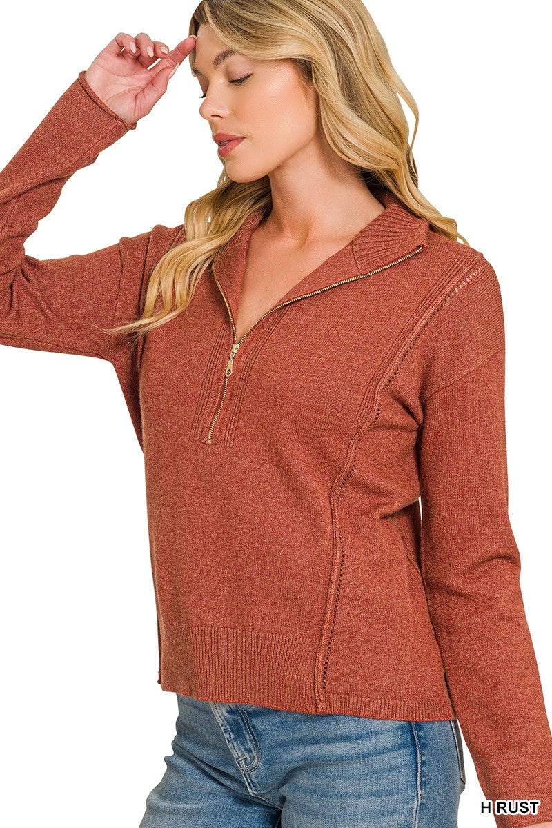 Viscose Half Zip Sweater