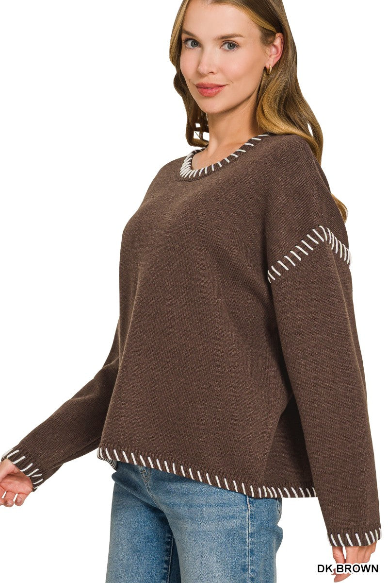 Oversized Stitch Detail Sweater