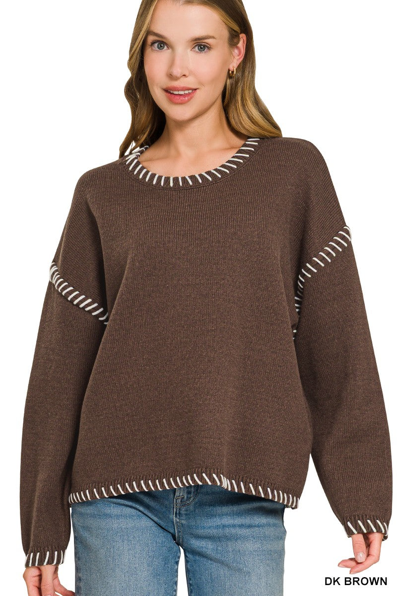 Oversized Stitch Detail Sweater