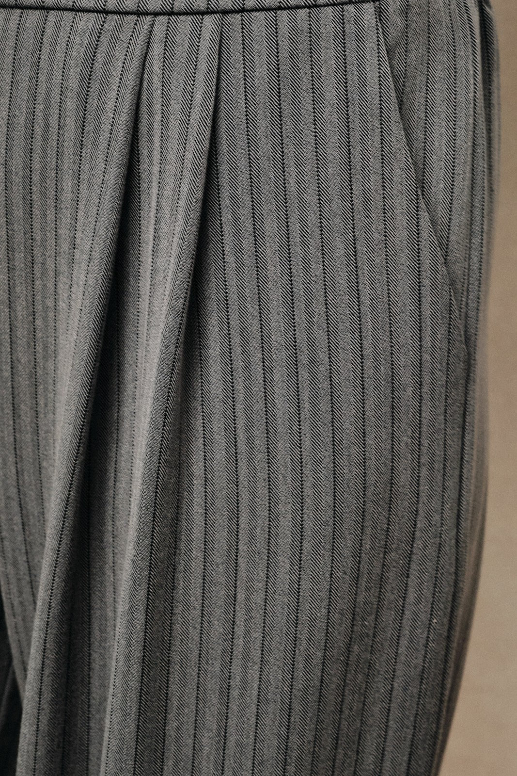 High Rise Pinstripe Wide Leg Trousers