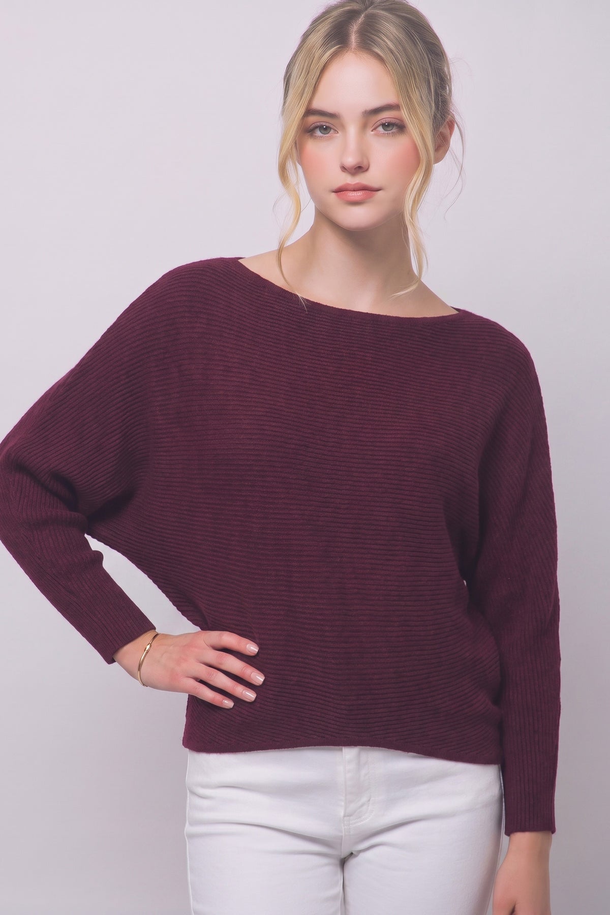 Soft Dolman Sleeve Sweater Top