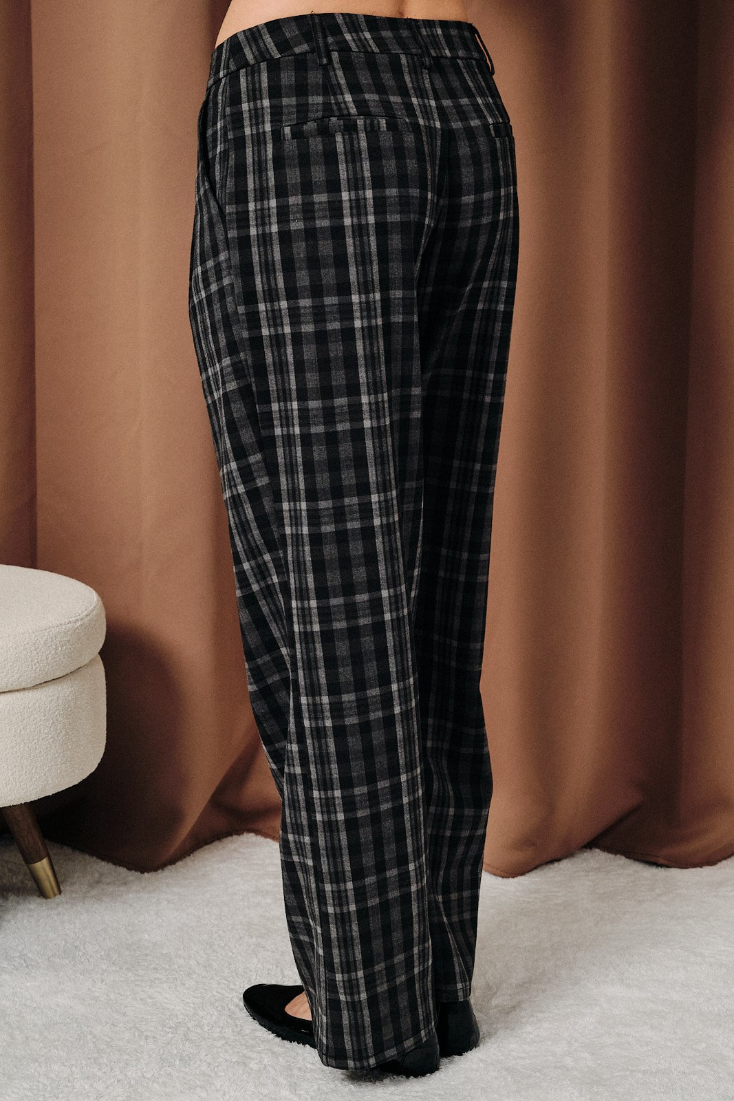 Plaid Wide Leg Trousers
