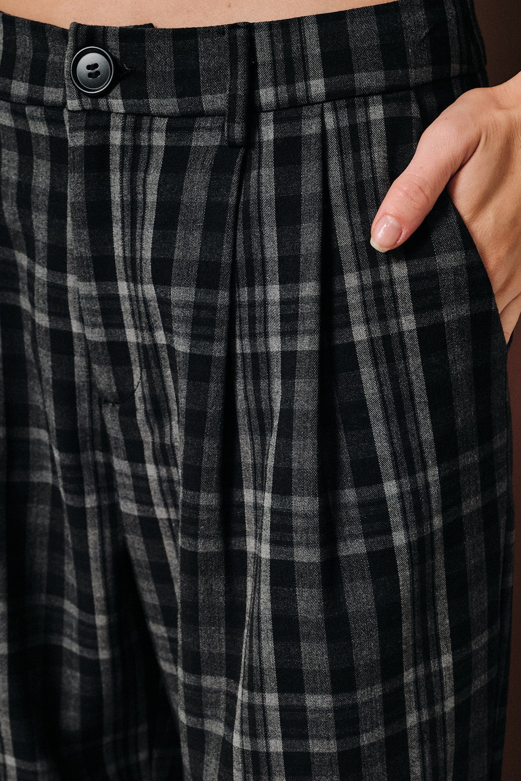 Plaid Wide Leg Trousers