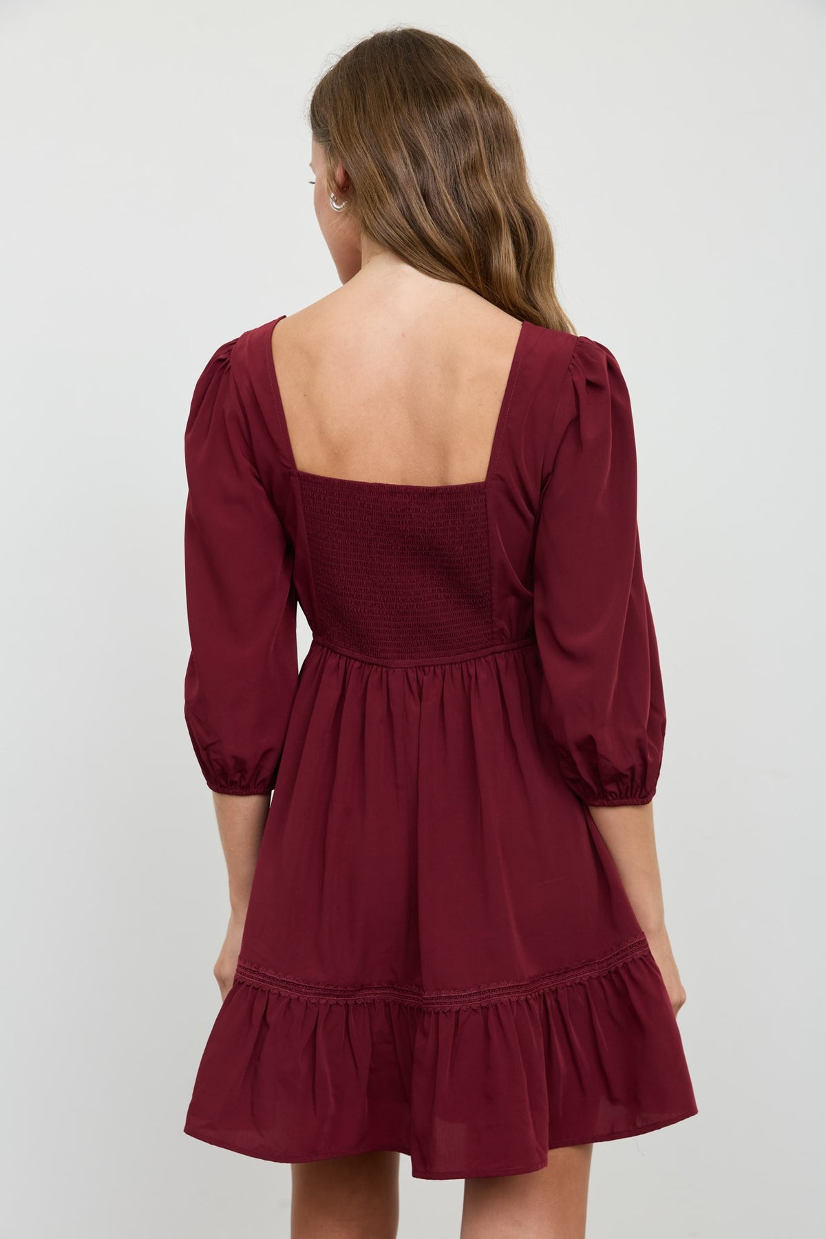 Puff Sleeve Ruffle Mini Dress