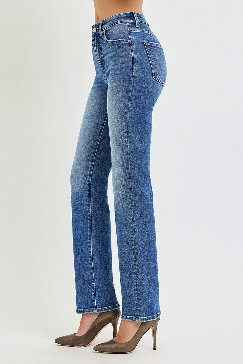 Risen Tummy Control High Rise Straight Jeans