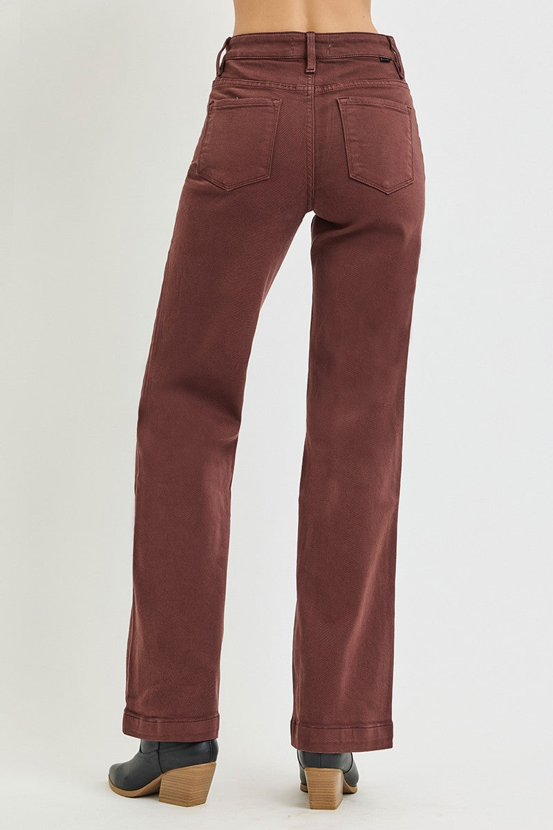 Risen Tummy Control High Rise Straight Pants