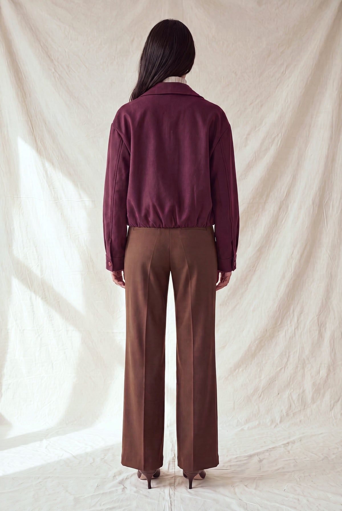 Collared Zip Up Bomber Jacket