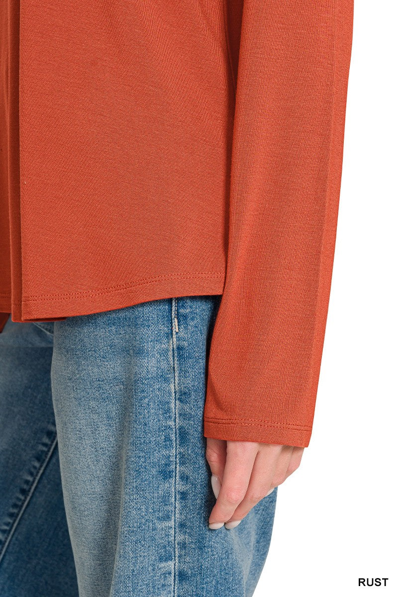 Flowy V-Neck Long Sleeve Top