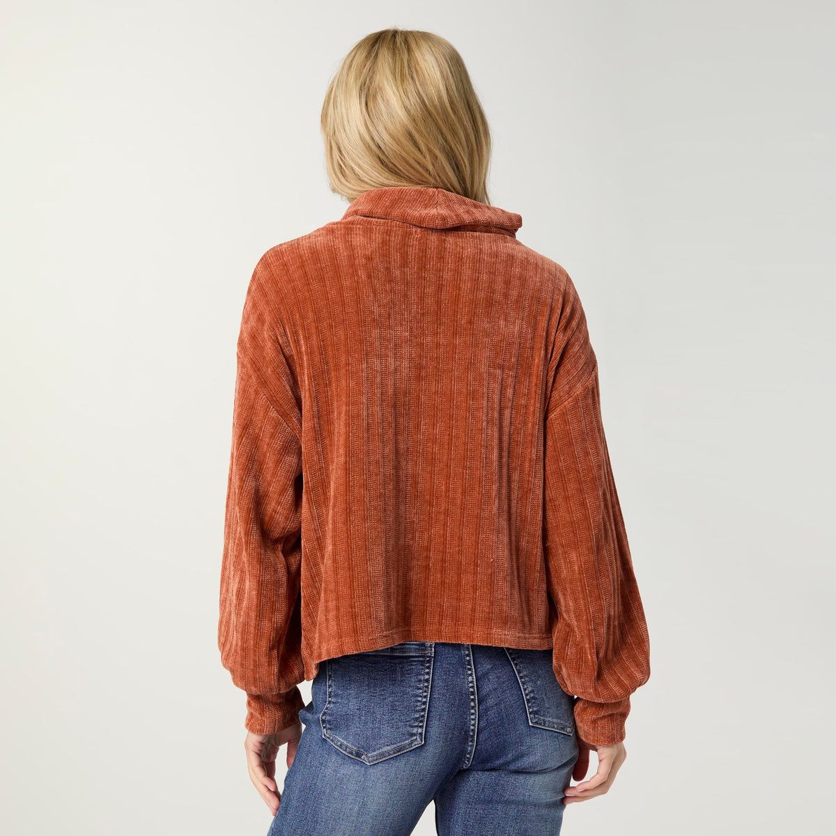 Tanner Textured Cowl Neck Top