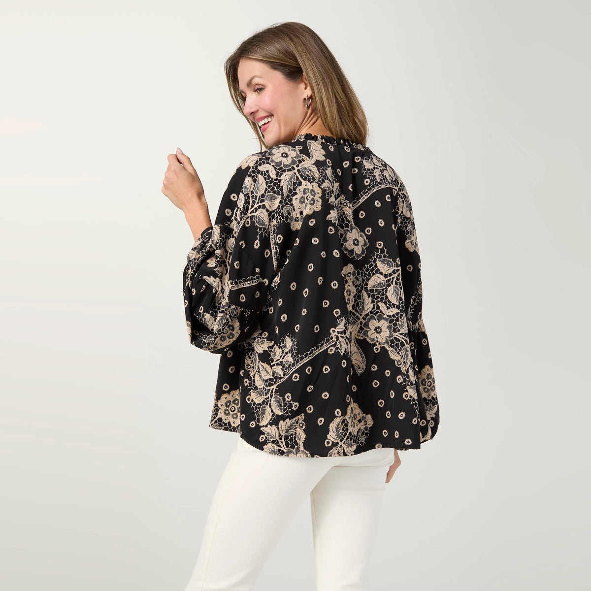 Sheridan Mixed Print V-Neck Blouse