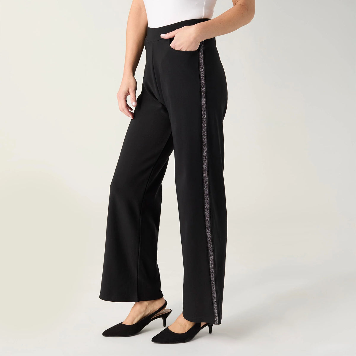 Georgie Sparkle Stripe Wide Leg Pants
