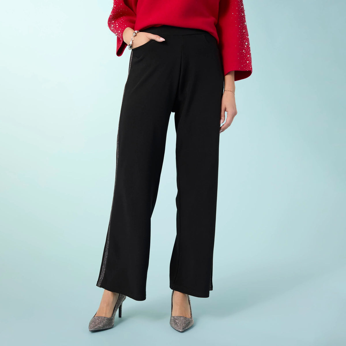 Georgie Sparkle Stripe Wide Leg Pants