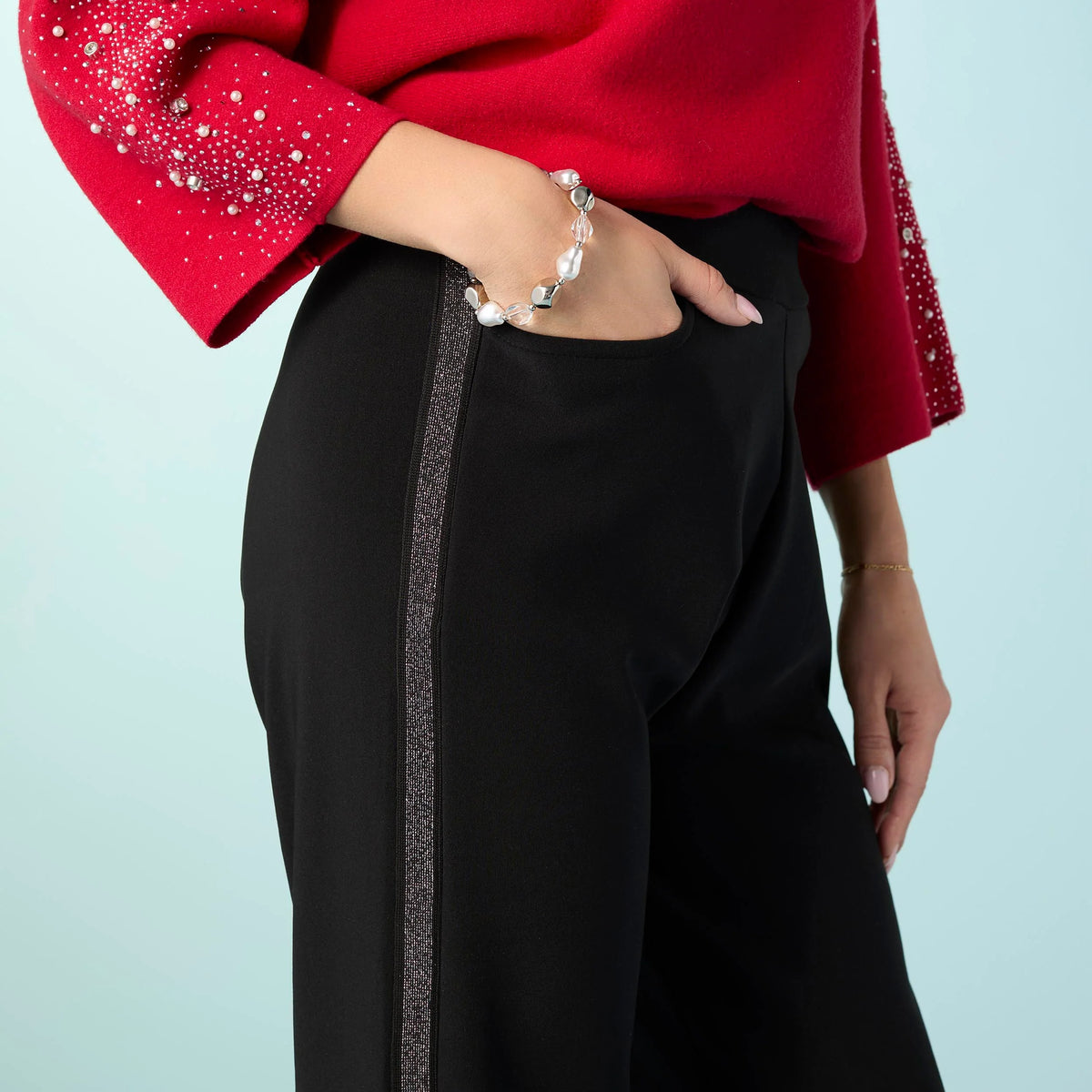 Georgie Sparkle Stripe Wide Leg Pants